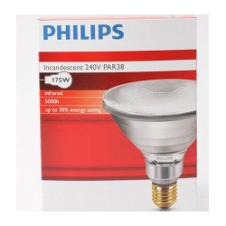 Philips Infrared 175W Clear ES Screw Fit Heat Lamp Bulb - PAR38